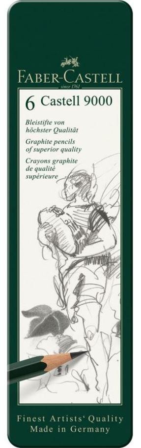 LAPICES FABER-CASTELL CAJA METAL 12 Y 6 GRADUACIONES 9000