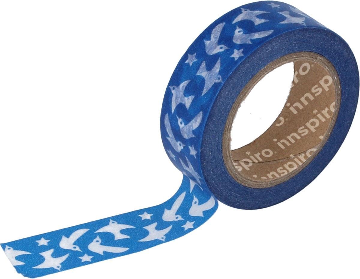 CINTA MASKING WASHI TAPE SERIE ULTRAMAR PAJAROS AZULES