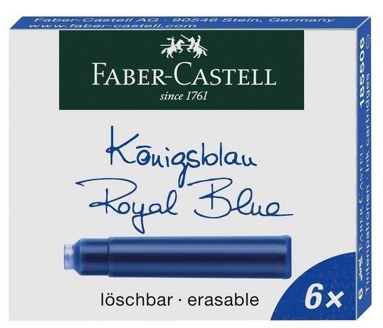 CARTUCHO PLUMA FABER-CASTELL CAJA 6 UDS AZUL, NEGRO Y ROJO