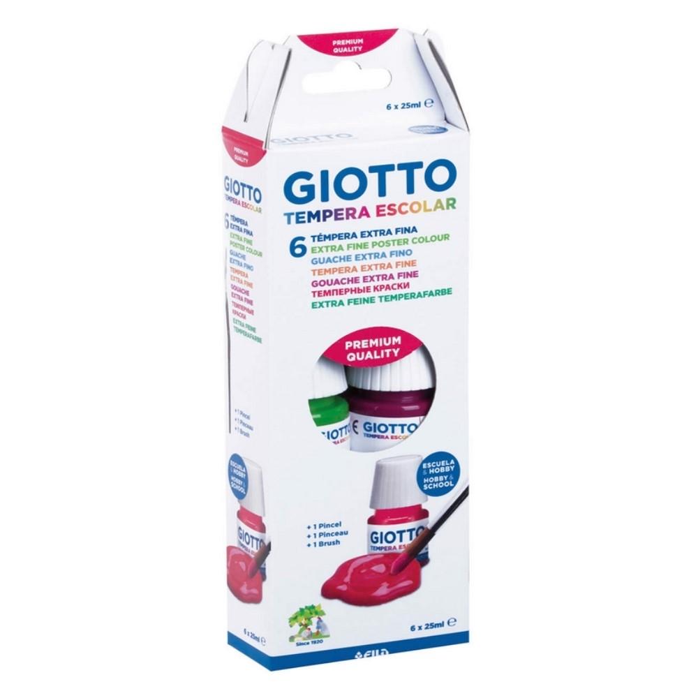 TEMPERA 25 ml. GIOTTO 6UNID+PINCEL