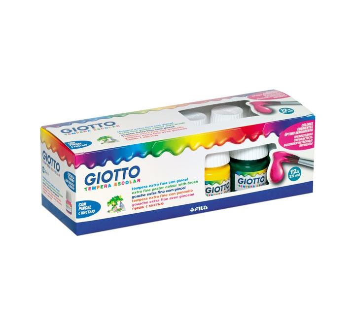 TEMPERA 25 ml. GIOTTO 12UDS+PINCEL
