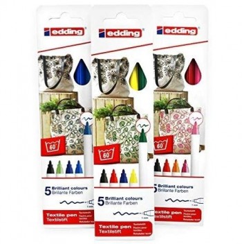 ROTULADORES TEXTILES PACK-5 COLORES FINOS