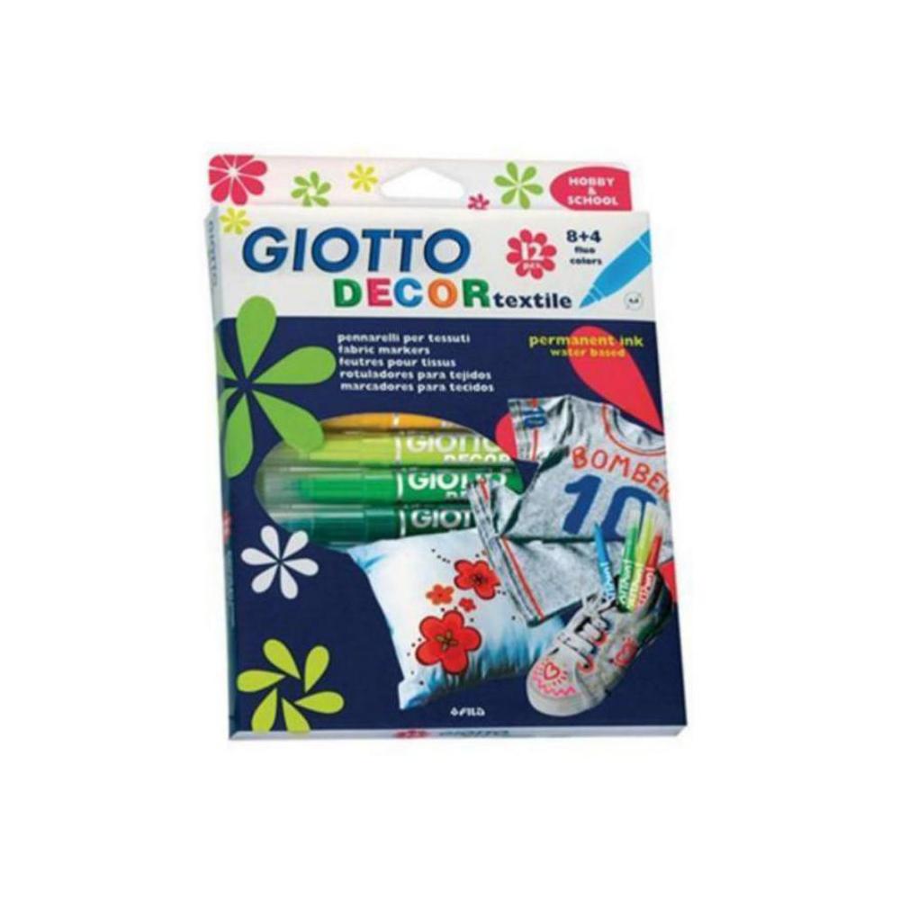 ROTULADORES GIOTTO DECOR TEXTIL 12 U