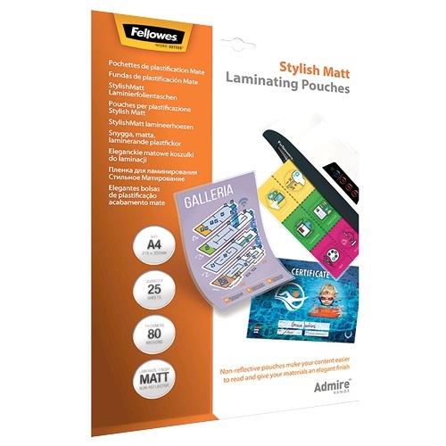 BOLSA PLASTIFICAR A3 MATE 80 MICRAS PACK 25 FELLOWES