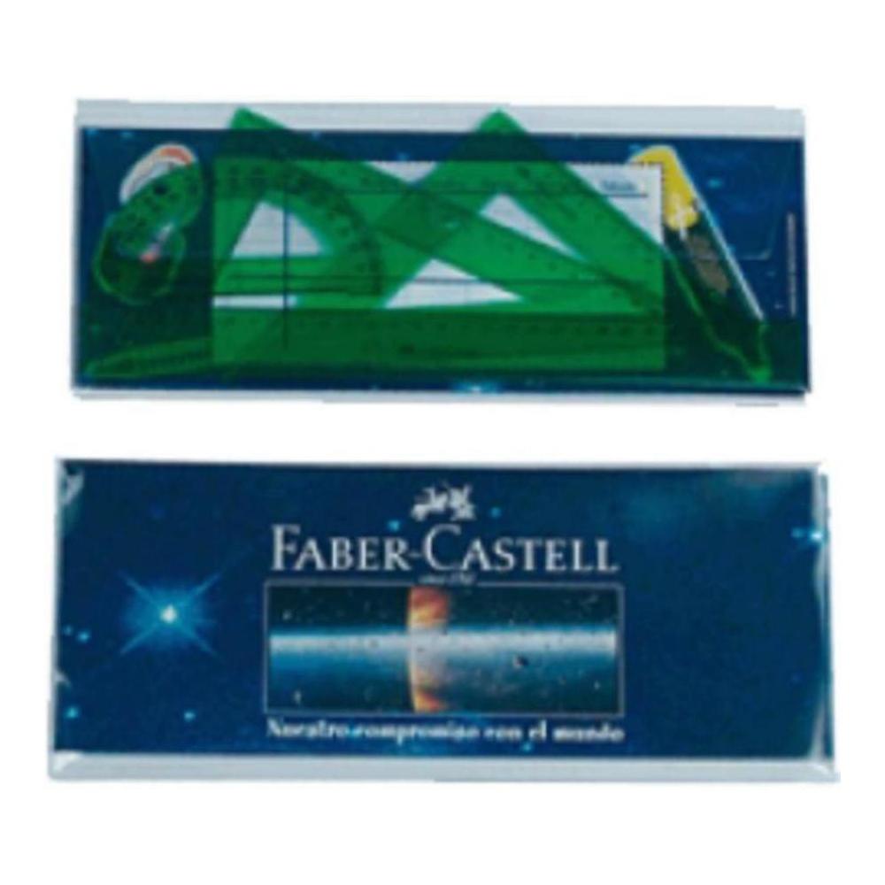 JUEGO REGLAS ESCOLAR VERDE FABER-CASTELL 25CM