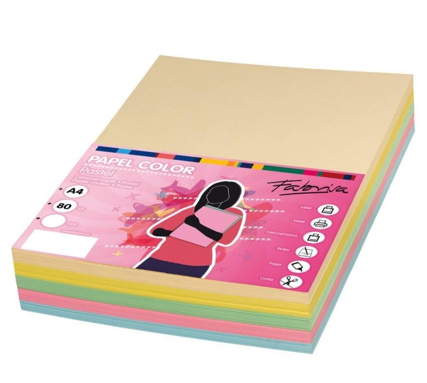 PAPEL A4 80gr 250H COLORES SURTIDOS PASTEL FABRISA