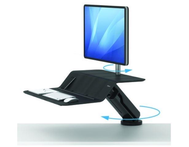 ESTACION DE TRABAJO SIT-STAND LOTUS BRAZO RT NEGRO