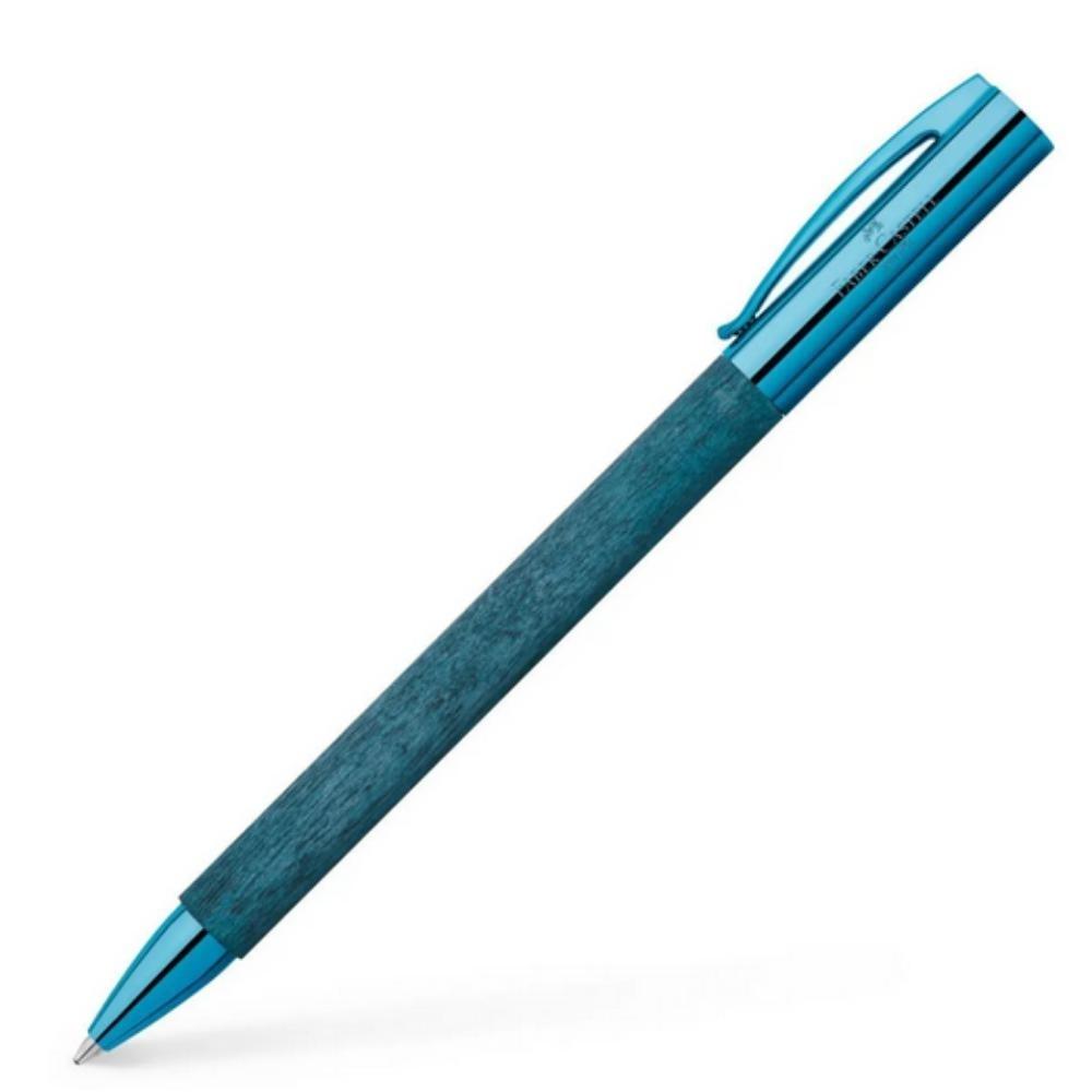 BOLIGRAFO FABER CASTELL AMBITION TURQUESA MADERA WOOD