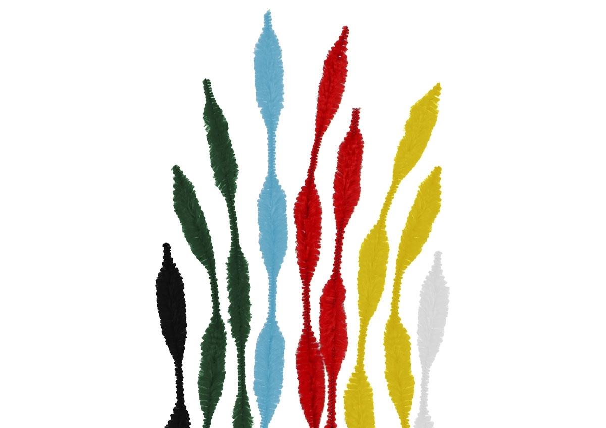 LIMPIAPIPAS CHENILLA FORMAS MIX 13X30 6COLORES 25 UNIDADES