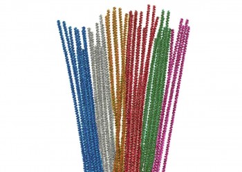LIMPIAPIPAS CHENILLA METALICAS MIX COLORES 6MMX30 25 UNIDADES