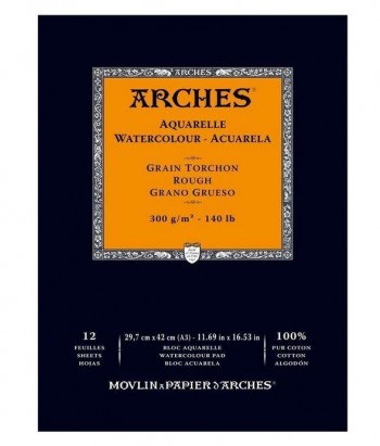 BLOCK ACUARELA A3 ARCHES 300gr GRANO FINO Y GRUESO