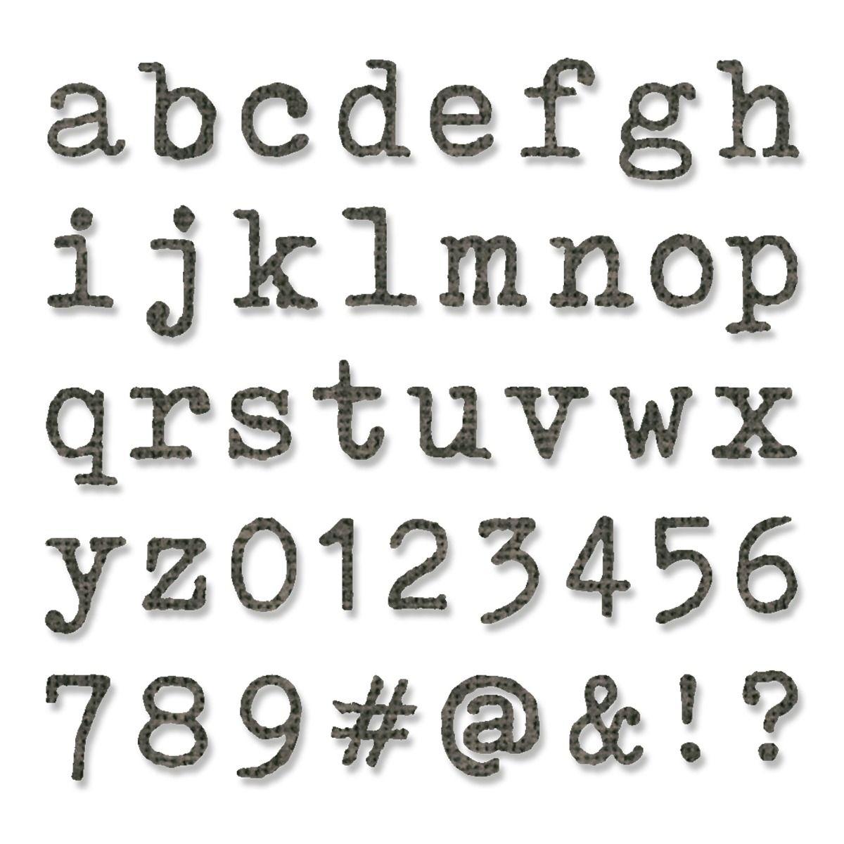 SET 146 TROQUELES THINLITS ALPHANUMERIC TINY TYPE