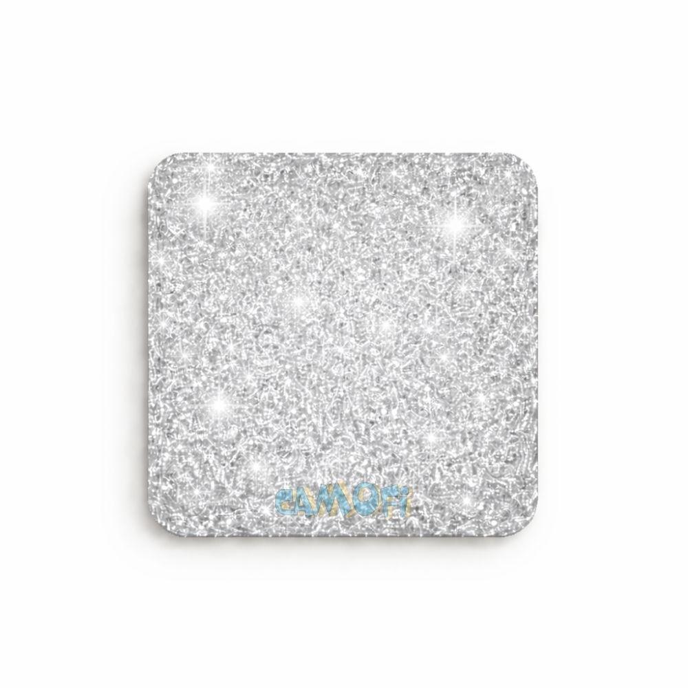 PLANCHA METACRILATO GLITTER PLATA 30X28 3MM