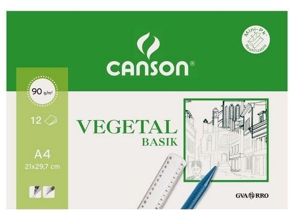LAMINA A4 VEGETAL 90gr. 12 H. CANSON