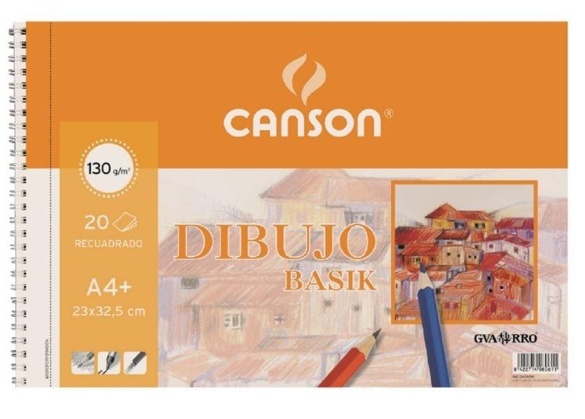 BLOCK DIBUJO A4+ 230X325mm RECUADRADO BASIK 130gr