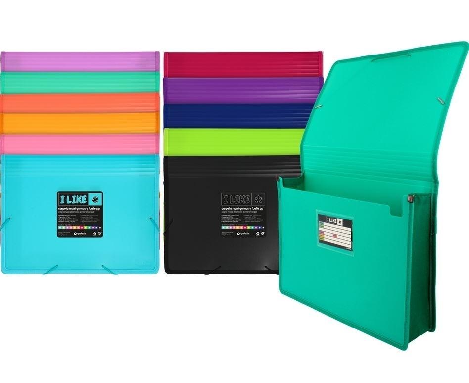 CARPETA MAXI A4+ C/ELASTICO FUELLE PP I LIKE