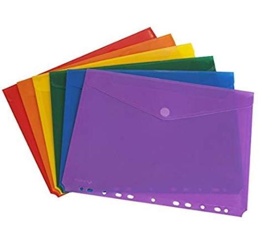 SOBRE VELCRO TALADRADOS PARA ARCHIVO ECOPLAS 6 COLORES SURTIDOS