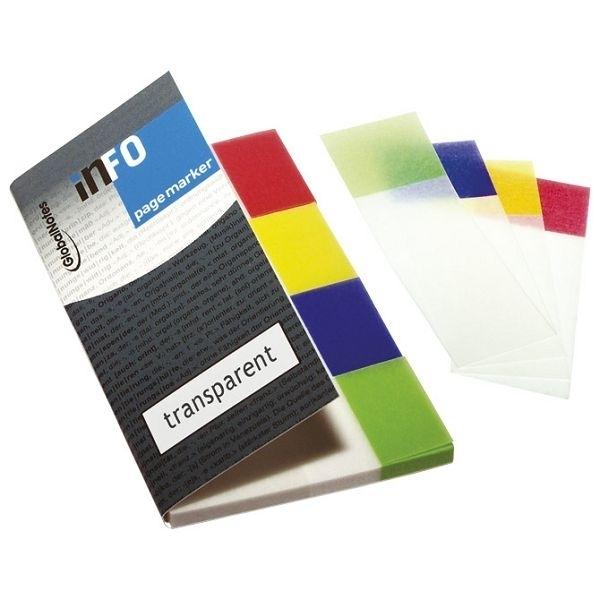 BANDERITAS 4 COLORES 20X50 TRANSPARENTE INFO