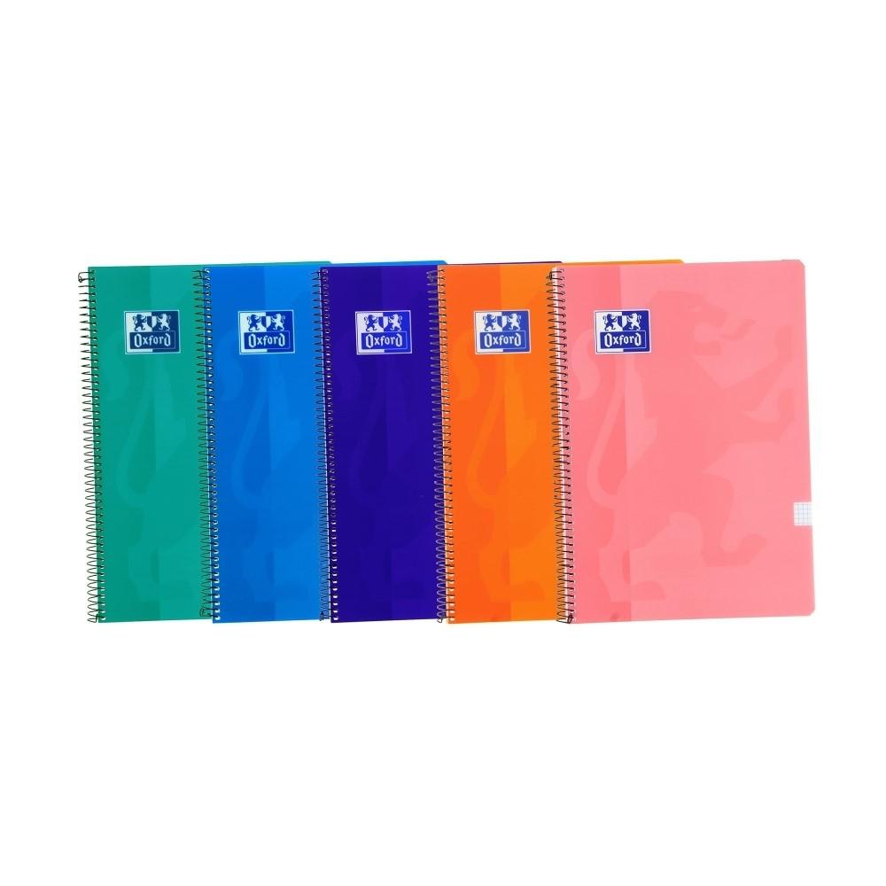 BLOCK OXFORD A4 CUADROS 4X4 80H. TAPA PLASTICO PACK-5
