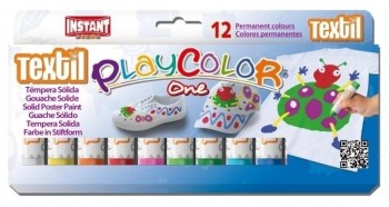 TEMPERA SOLIDA PLAYCOLOR ONE TEXTIL 12 UDS