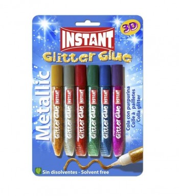 PEGAMENTO PURPURINA SET 6 METALICO INSTANT