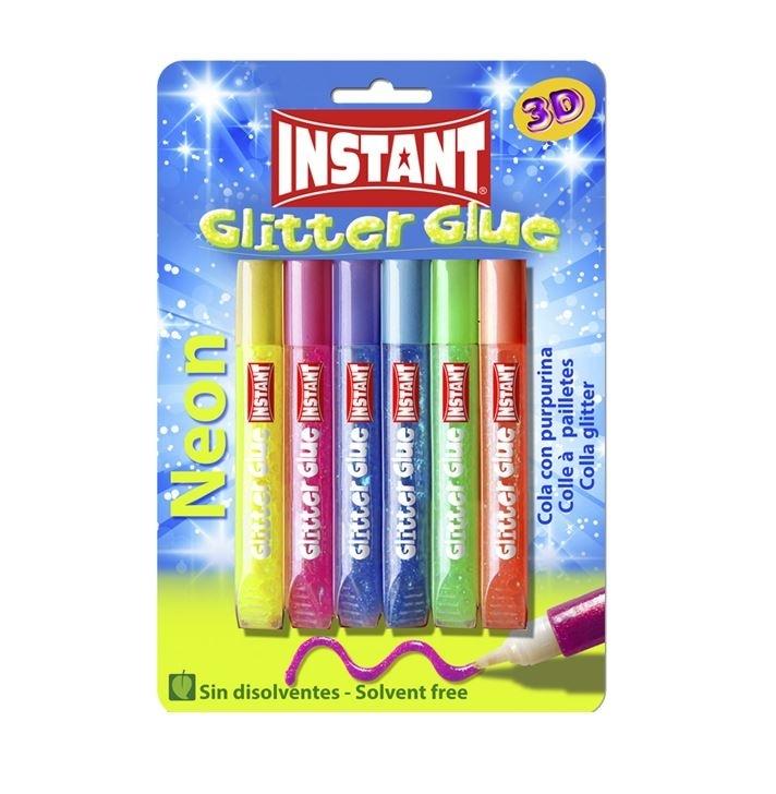 PEGAMENTO PURPURINA SET 6 NEON INSTANT