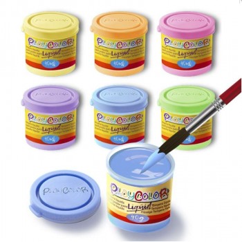 TEMPERA BASIC PLAYCOLOR LIQUIDA PASTEL 6 COLORES