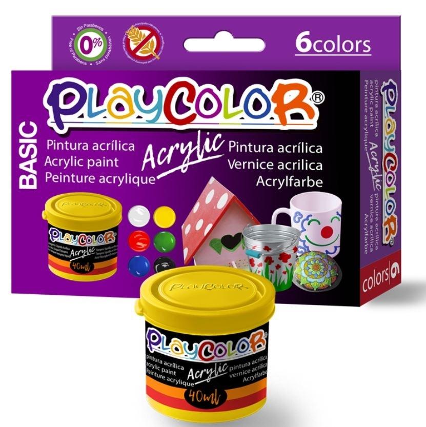TEMPERA ACRILICA BASIC PLAYCOLOR SET 6COLORES