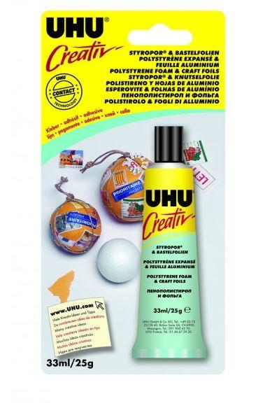 PEGAMENTO UHU POLIESTIRENO Y ALUMINIO 33 ML