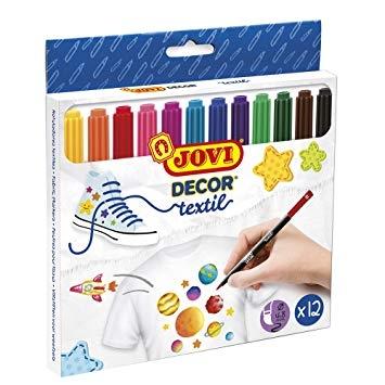 ESTUCHE ROTULADORES TEXTIL JOVIDECOR 12 COLORES.