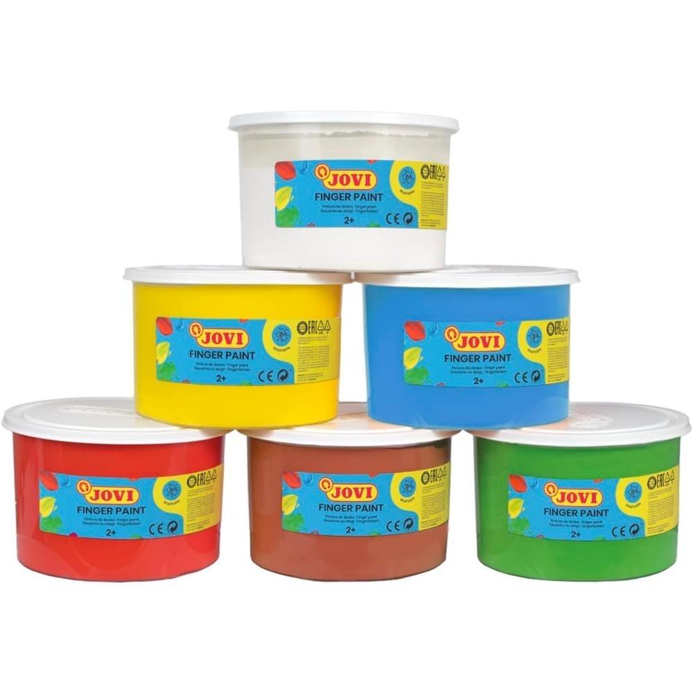 SET DE 6 BOTES PINTURA DEDOS 500ML 6 COLORES BASICOS