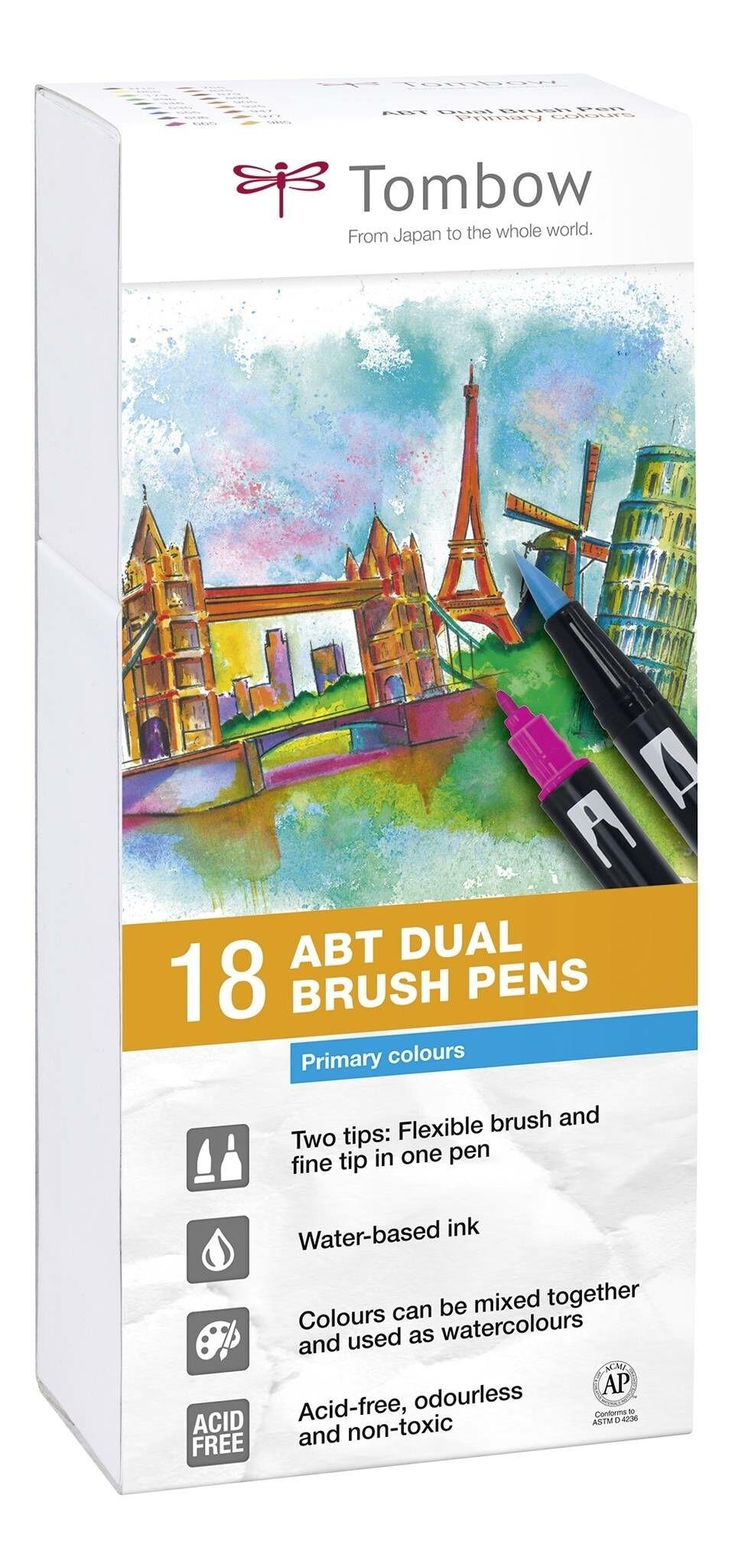 SET ABT DUAL BRUSH TOMBOW 18 COLORES PRIMARIOS