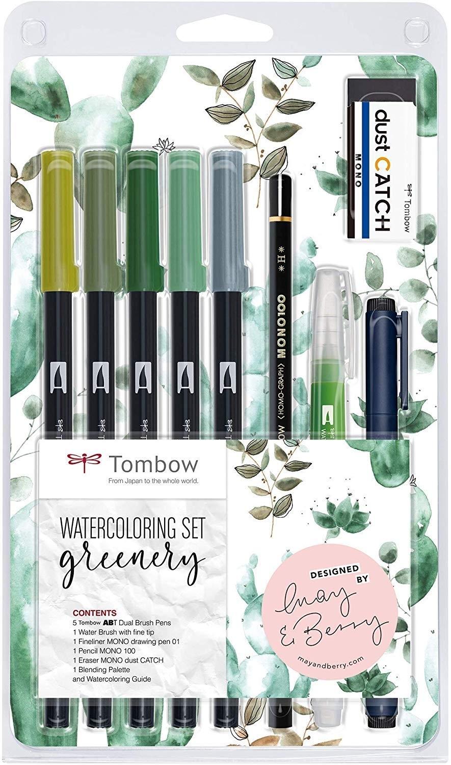 SET WATERCOLORING GREENERY TOMBOW