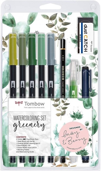 SET WATERCOLORING GREENERY TOMBOW