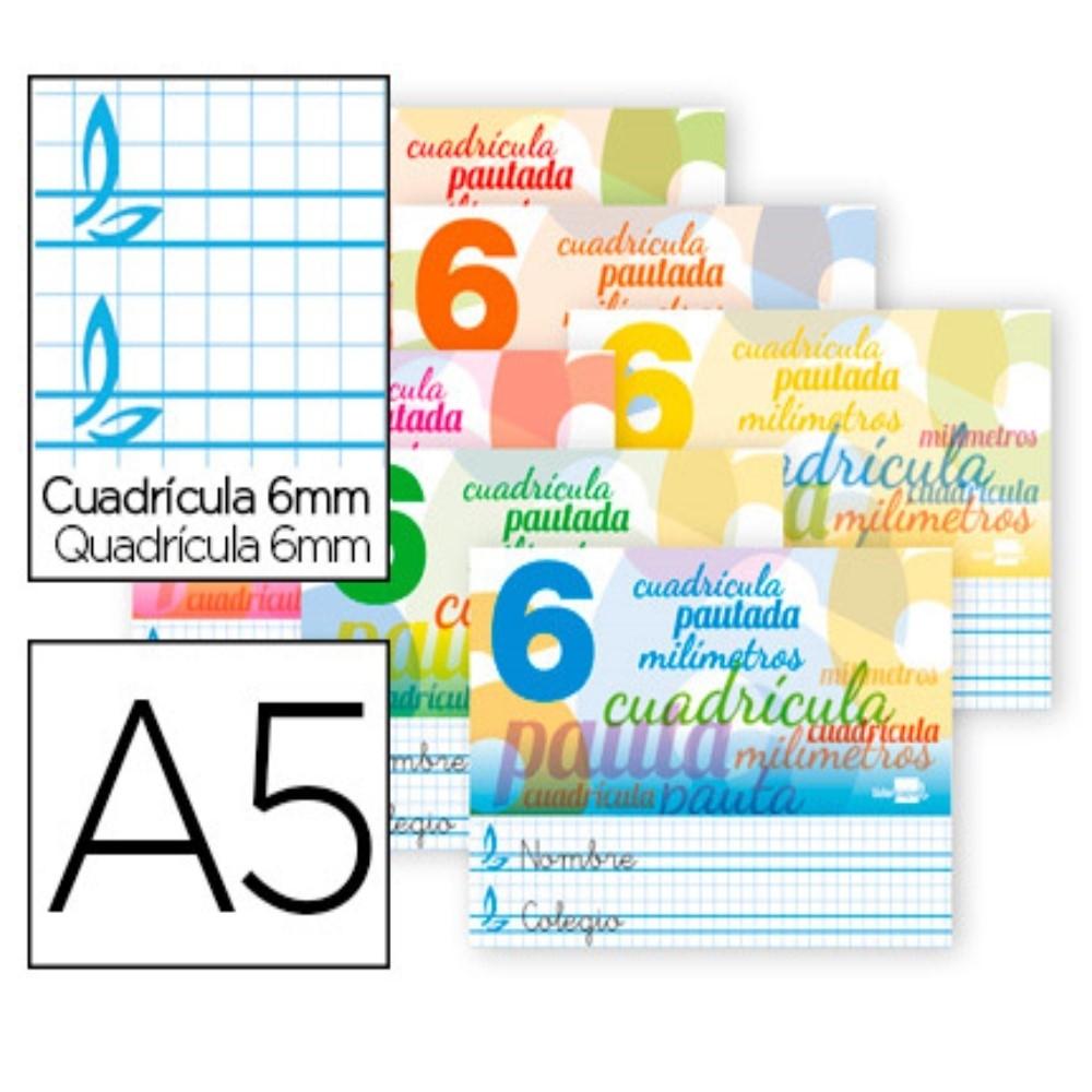 LIBRETA PAUTAGUIA CUADRO 6X6MM LIDERPAPEL A5