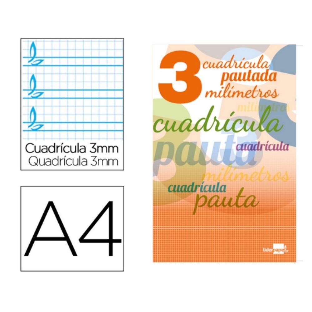 LIBRETA PAUTAGUIA CUADRO 3X3 LIDERPAPEL A4