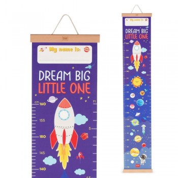 TABLA DE ALTURA PARA COLGAR EN LA PARED - DREAM BIG, LITTLE ONE - SPACE LEGAMI