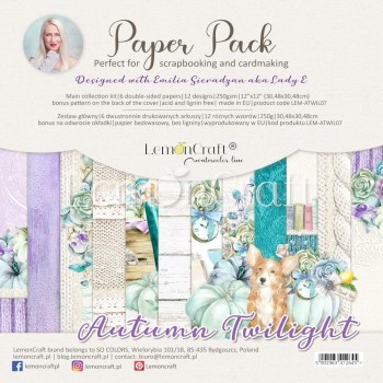 SET LAMINAS 12X12 LEMONCRAFT AUTUMN TWILIGHT
