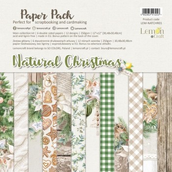 SET LAMINAS 12X12 LEMONCRAFT NATURAL CHRISTMAS