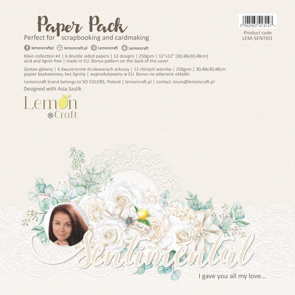 SET LAMINAS 12X12 LEMONCRAFT SENTIMENTAL