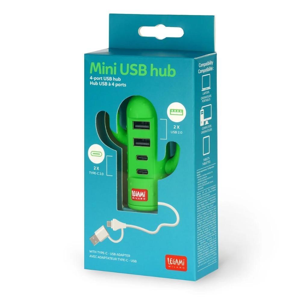 USB HUB 4 PUERTOS - MINI USB HUB - CACTUS LEGAMI