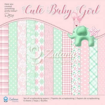 SET LAMINAS 12X12 ZULANA CREATIONS CUTE BABY GIRL