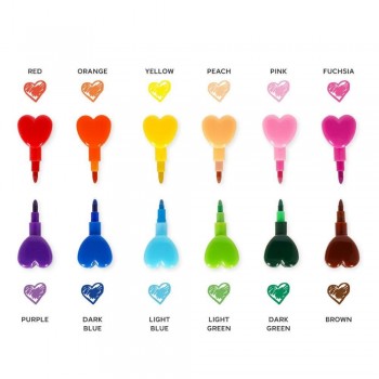 12 CRAYONES APILABLES - DREAM IN COLOUR - HEART LEGAMI