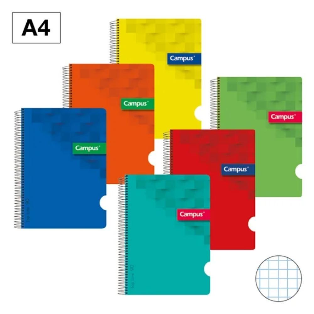 BLOC CAMPUS A4 TAPA PLASTICO 80H 90gr CUADROS 4X4mm