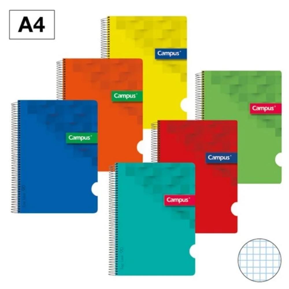 BLOC CAMPUS A4 TAPA PLASTICO 80H 90GR CUADROS 3X3mm