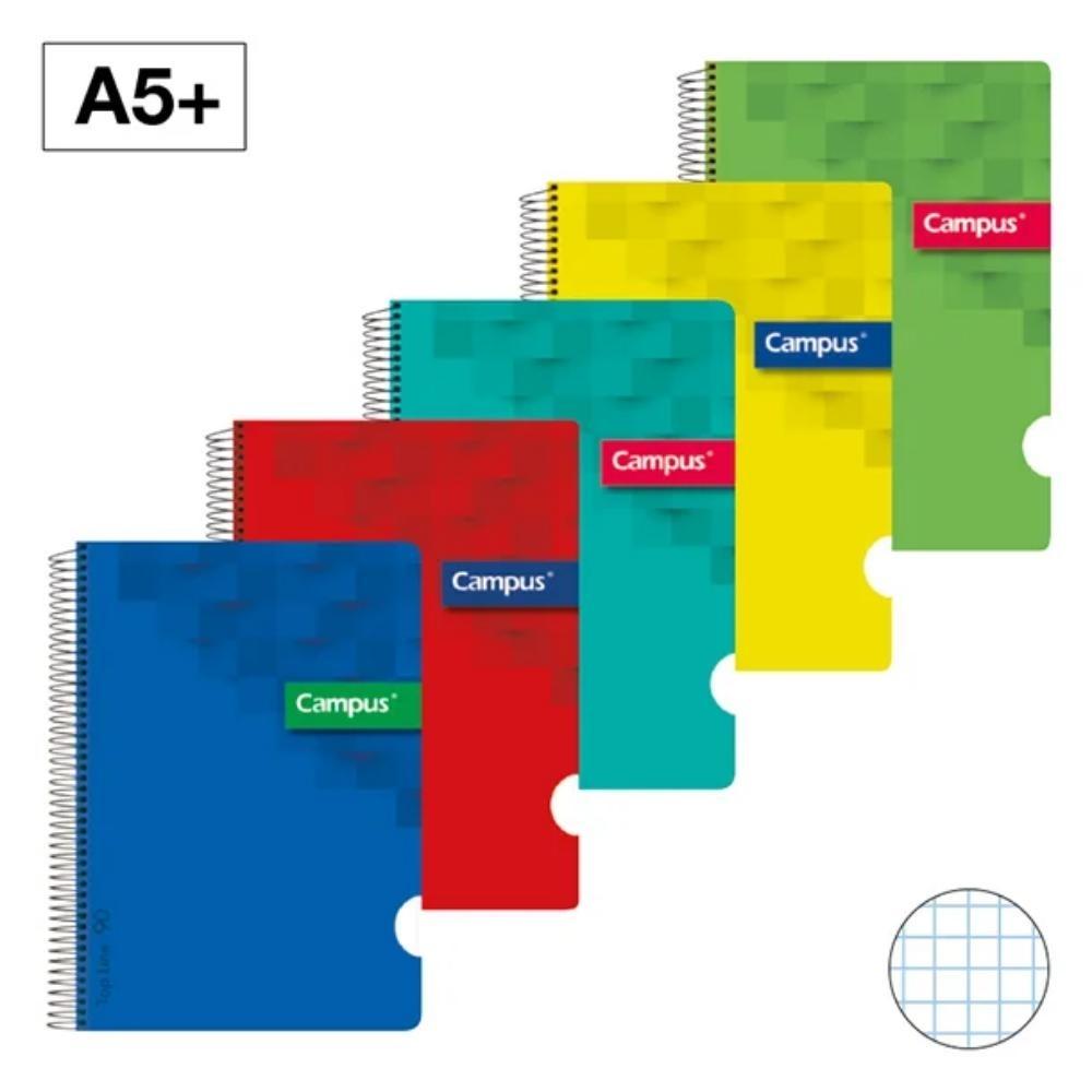 BLOCK CAMPUS A5 CUADRO 4X4+ TAPA PLASTICO 80H 90gr