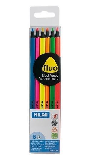 LAPIZ FLUORESCENTE 6 COLORES MILAN