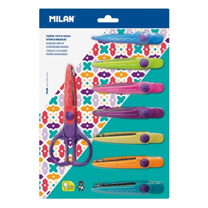 SET TIJERA 8 HOJAS INTERCAMBIABLES ZIG-ZAG MILAN