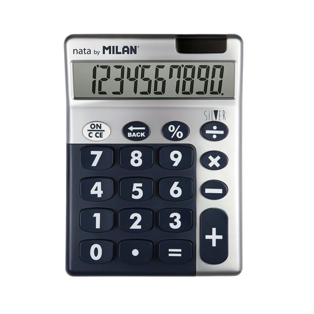 CALCULADORA MILAN TOUCH 10 DIG. SILVER