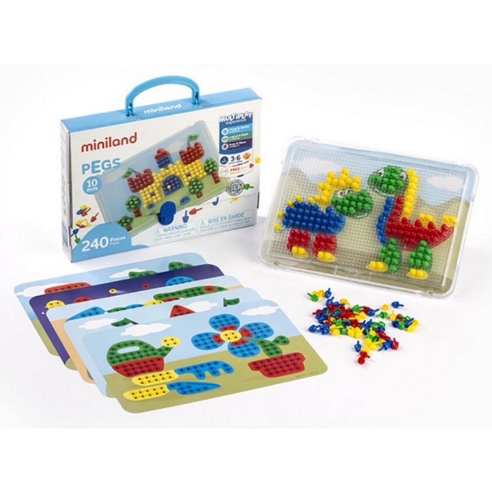 JUEGO MALETIN DE PEGS 10mm MINILAND 240pcs
